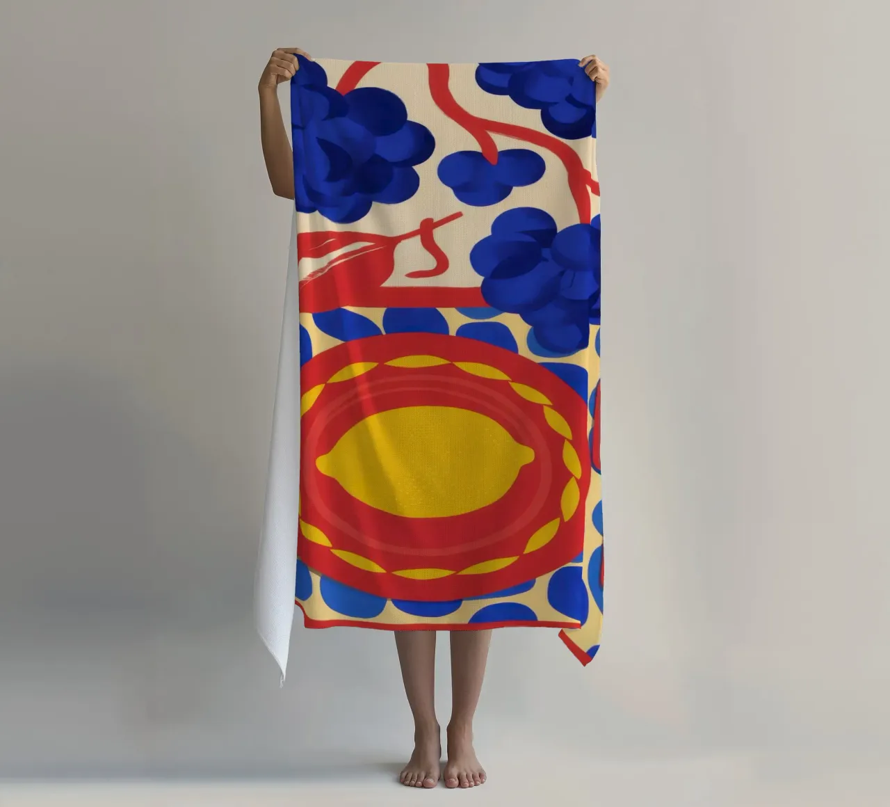 Lemon Sun Pattern beach towel by Selene Shade