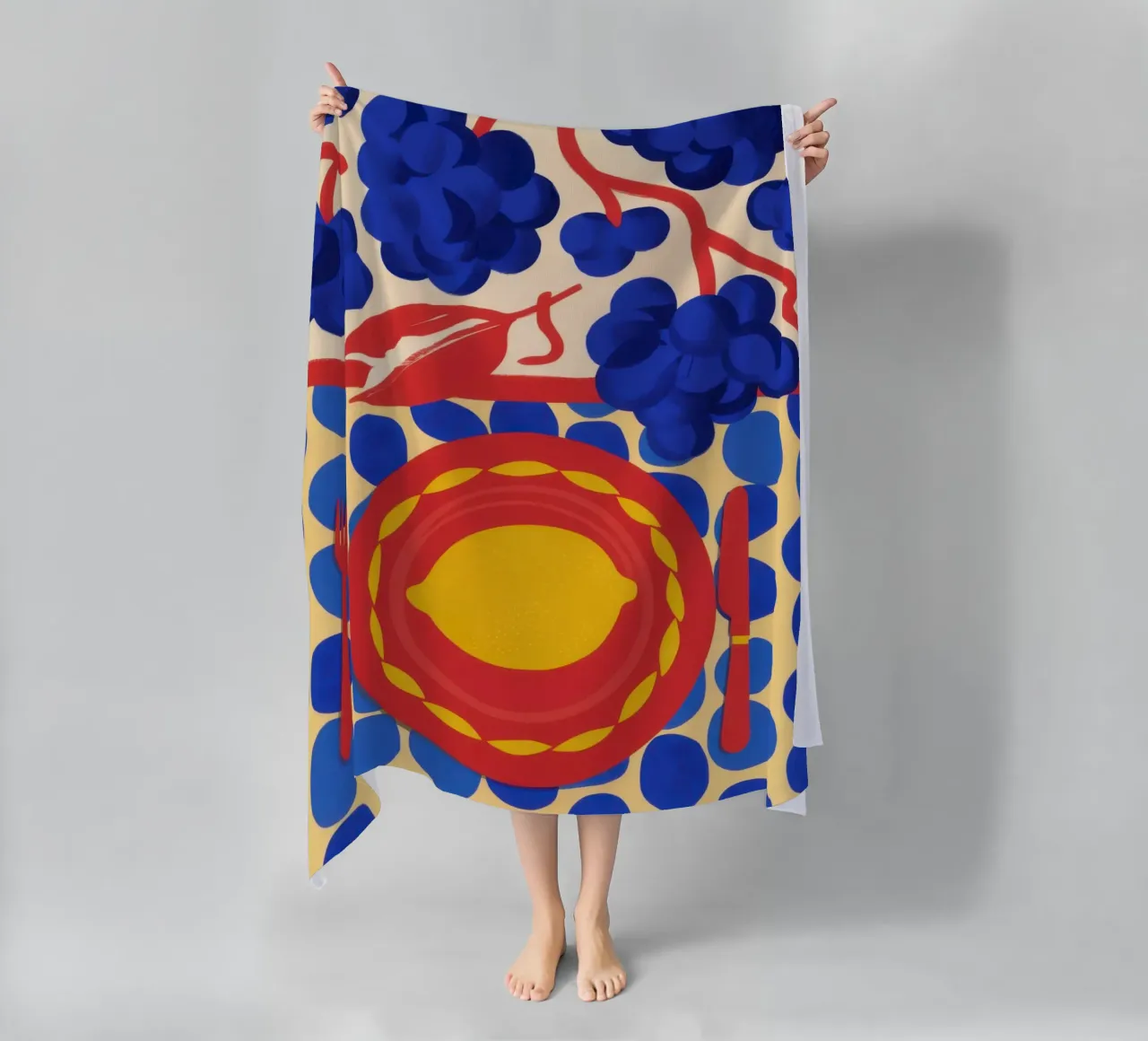 Lemon Sun Pattern beach towel by Selene Shade