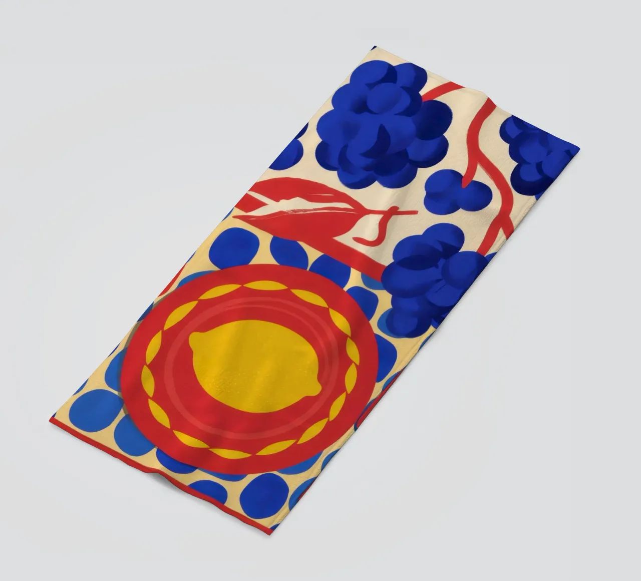 Lemon Sun Pattern beach towel by Selene Shade