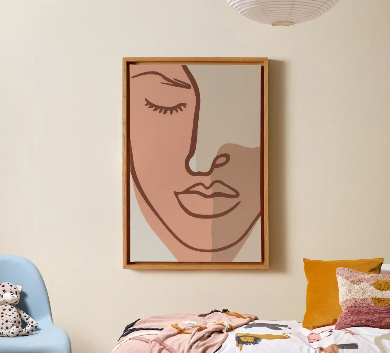 Serene Face of Calm canvas with Floater frame by Luna Aura