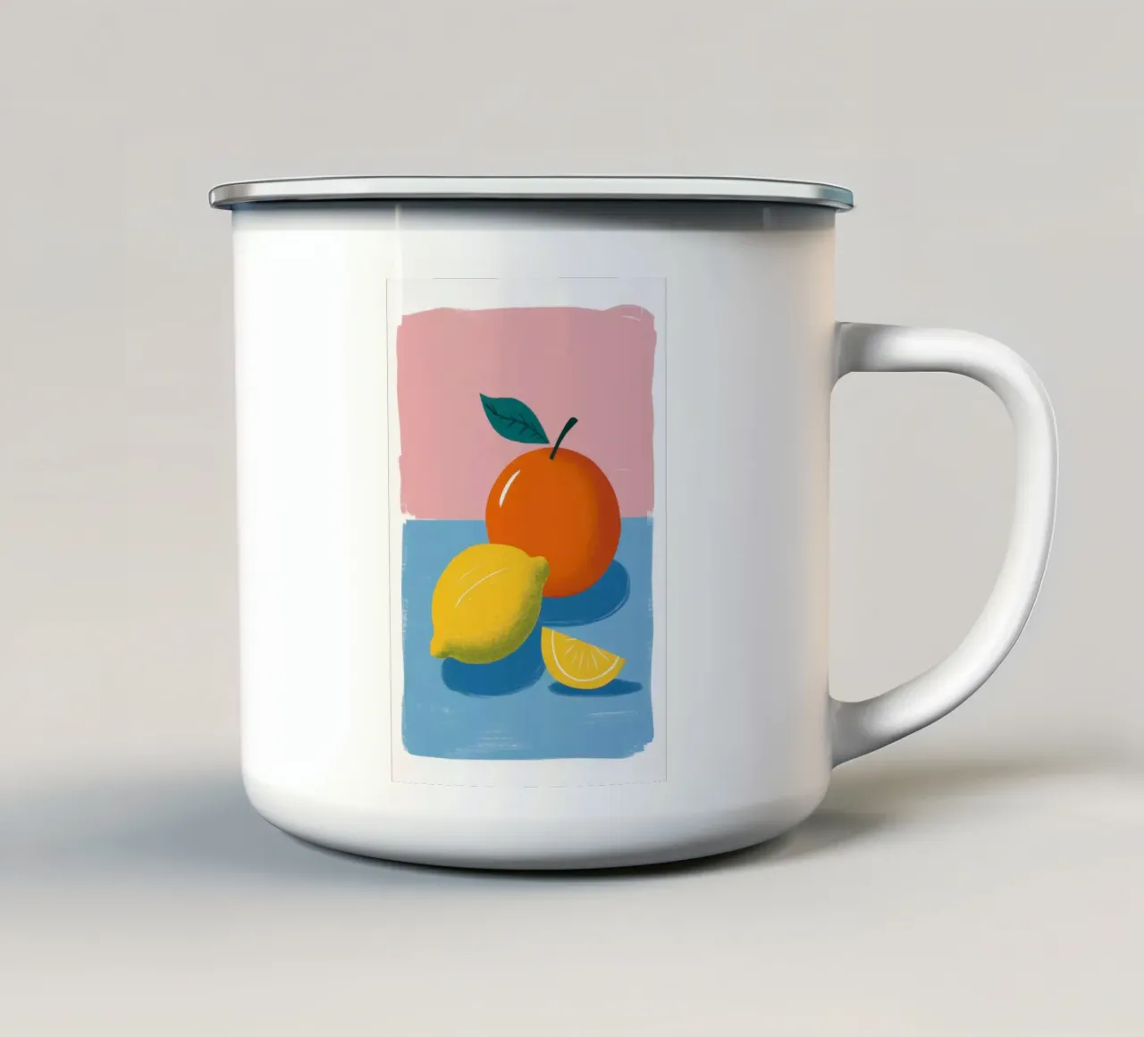 Agrumi su blu tazza in smalto da Mark Solaria