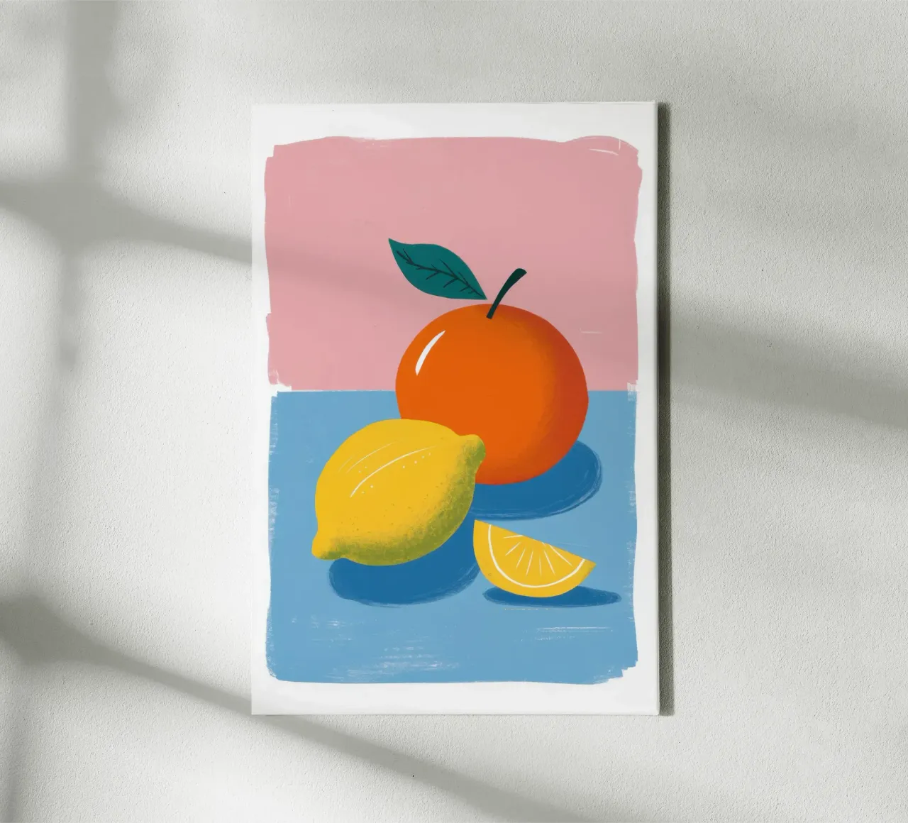 Agrumi su blu tela con Cornice a cassetta da Mark Solaria