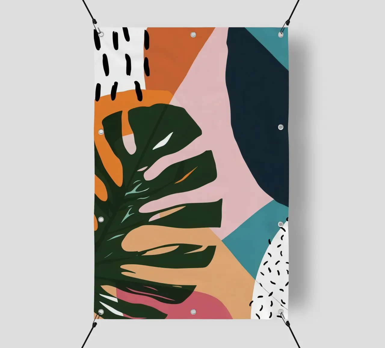 Sagoma di Monstera di mezzanotte telo in pvc da Trace Brush