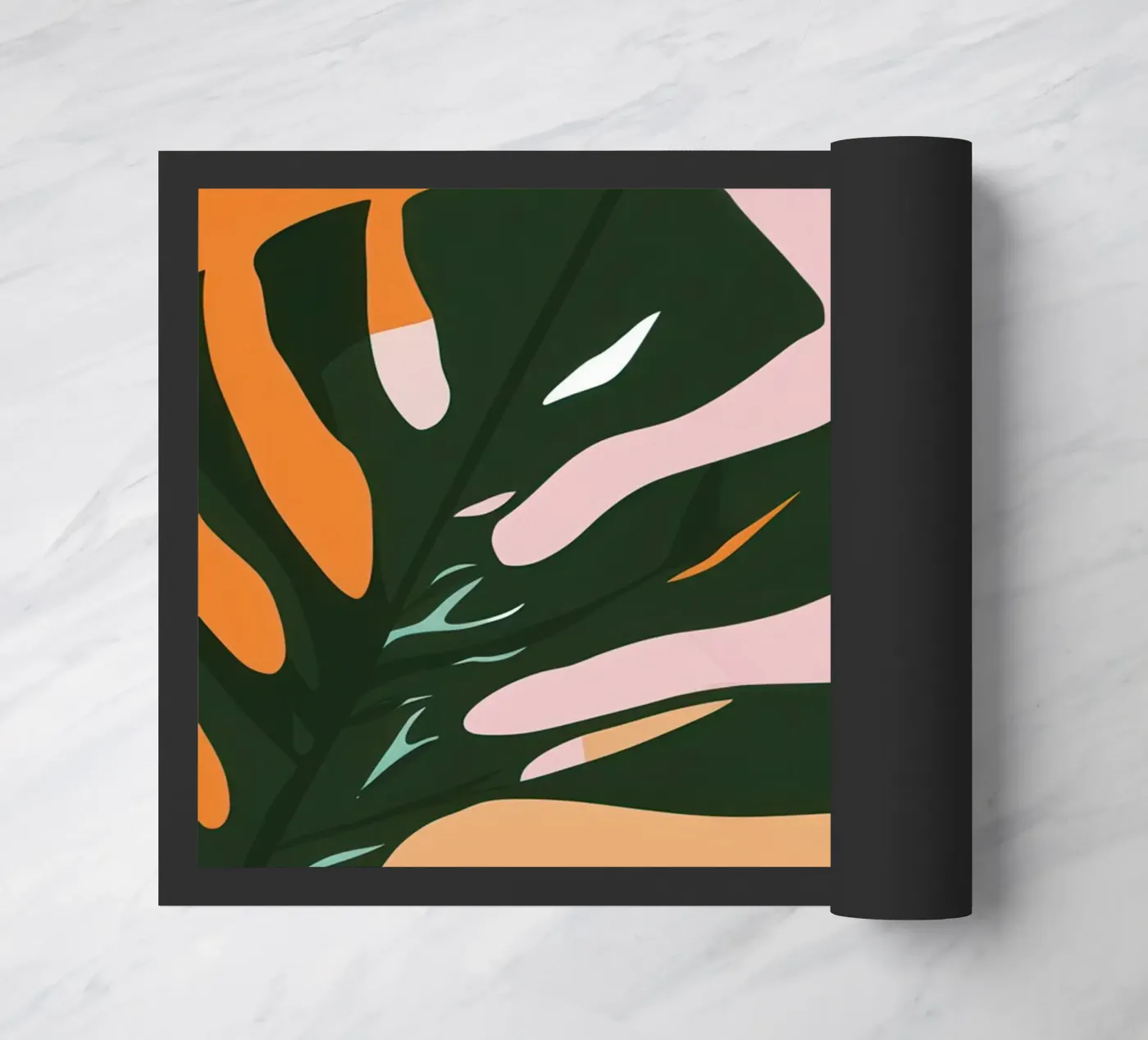 Midnight Monstera Silhouette Fußmatte von Trace Brush