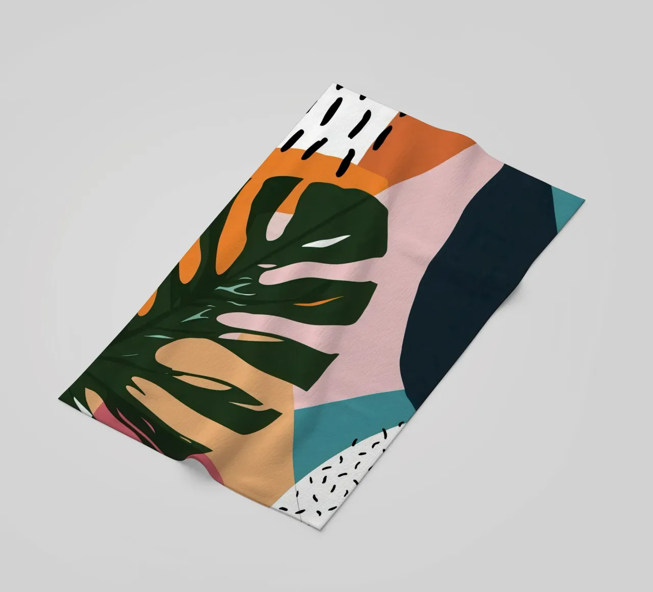 Sagoma di Monstera di mezzanotte telo mare da Trace Brush