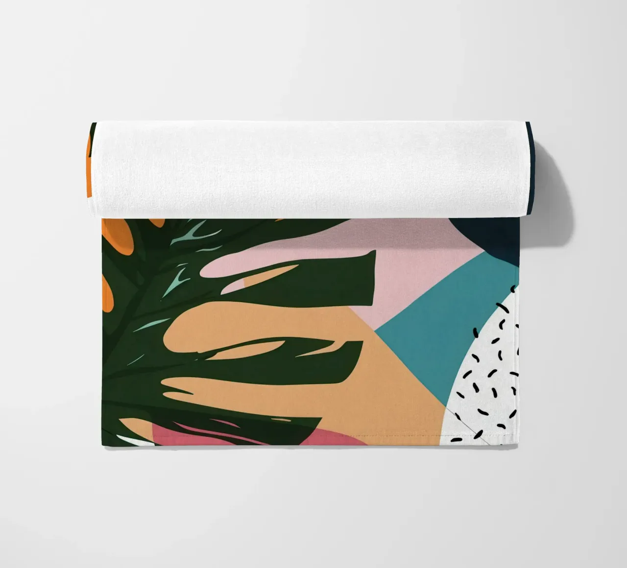 Sagoma di Monstera di mezzanotte telo mare da Trace Brush