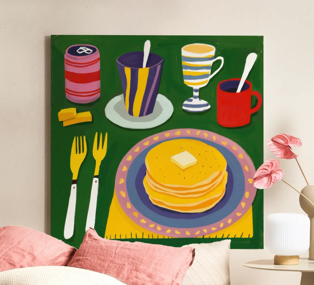 Delizia per la colazione a base di pancake tela con Cornice a cassetta da Irish Strokes
