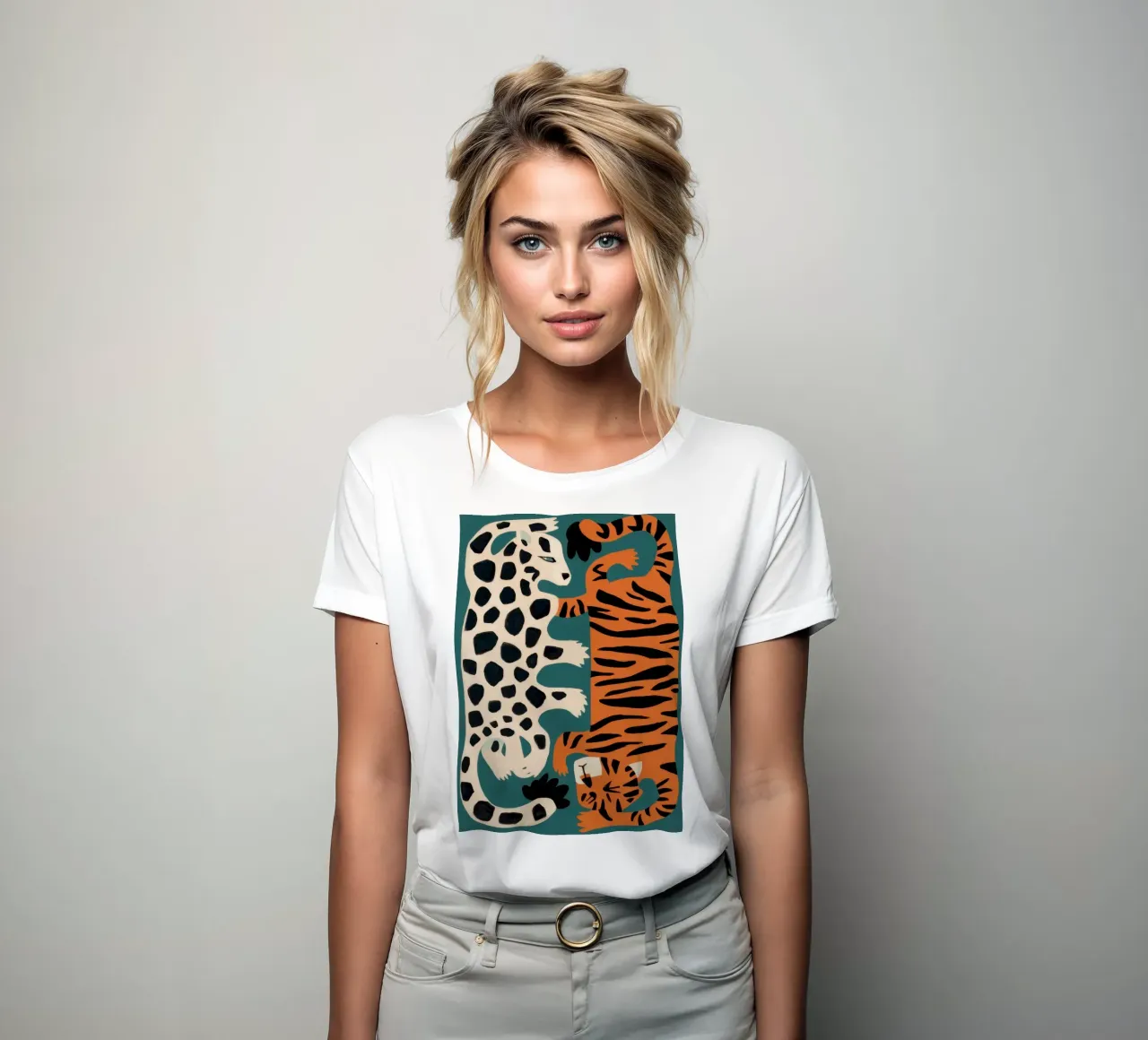 Fusione leopardo tigrato t-shirt da donna da Selene Shade