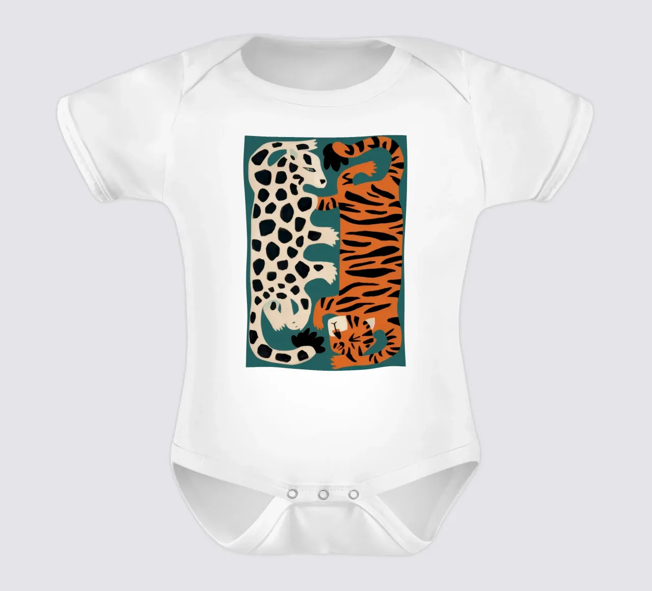 Fusione leopardo tigrato body neonato maniche corte da Selene Shade