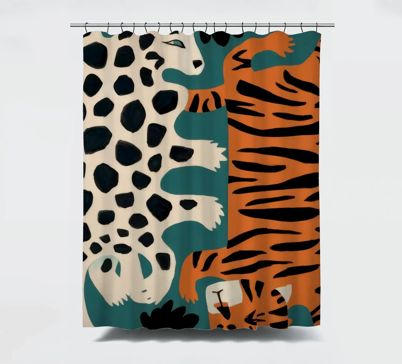 Tiger Leopard Fusion Duschvorhang von Selene Shade
