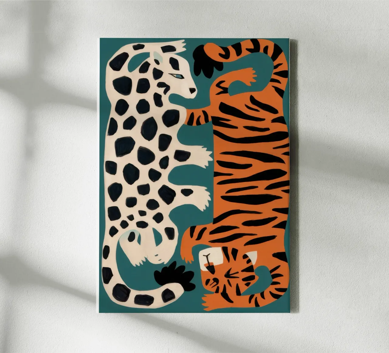 Tiger Leopard Fusion canvas with Floater frame by Selene Shade