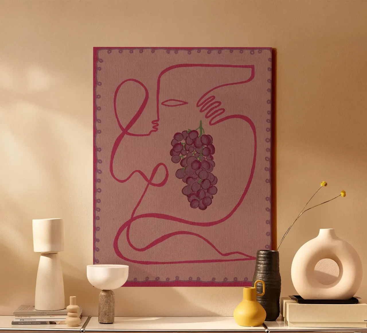 Fruit Fiesta 6 tela con Cornice a cassetta da Shatha Al Dafai