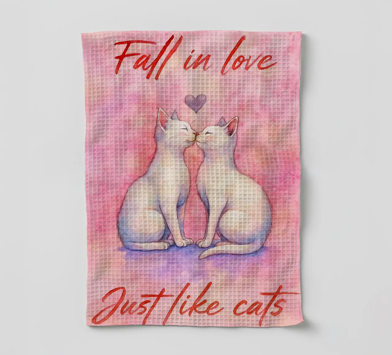Verliebtheit Katze Kunst Zeichnung Geschirrtuch von pasadenan