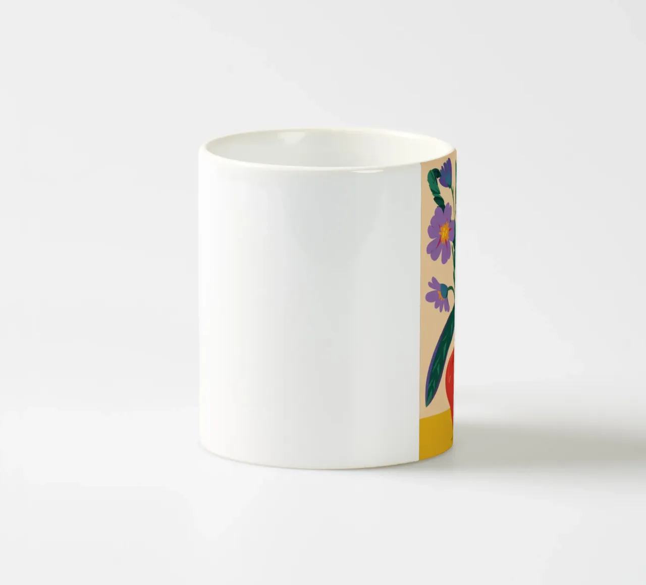 Bouquet di astri viola tazza in ceramica da Gaia Viesta