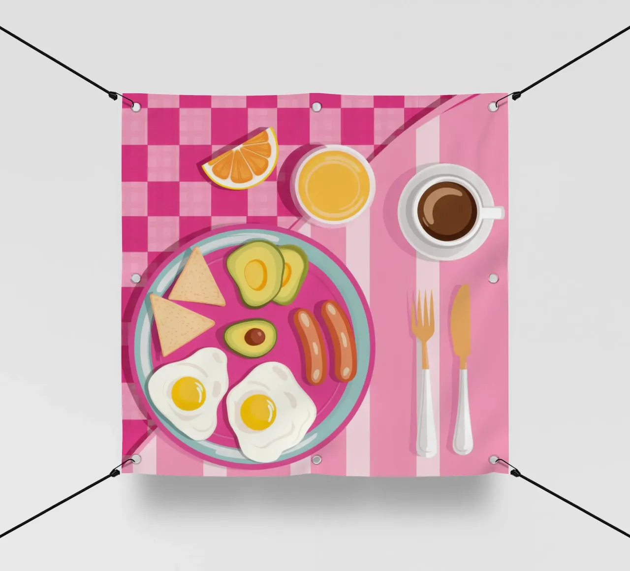 Spread per la colazione a scacchi telo in pvc da Gaia Viesta