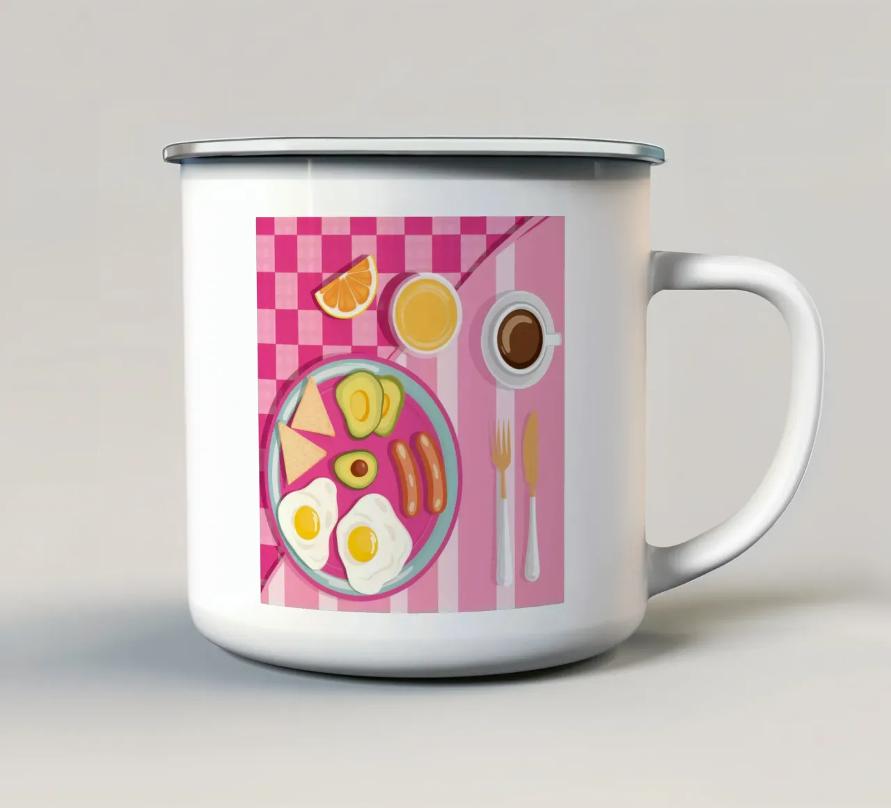 Spread per la colazione a scacchi tazza in smalto da Gaia Viesta