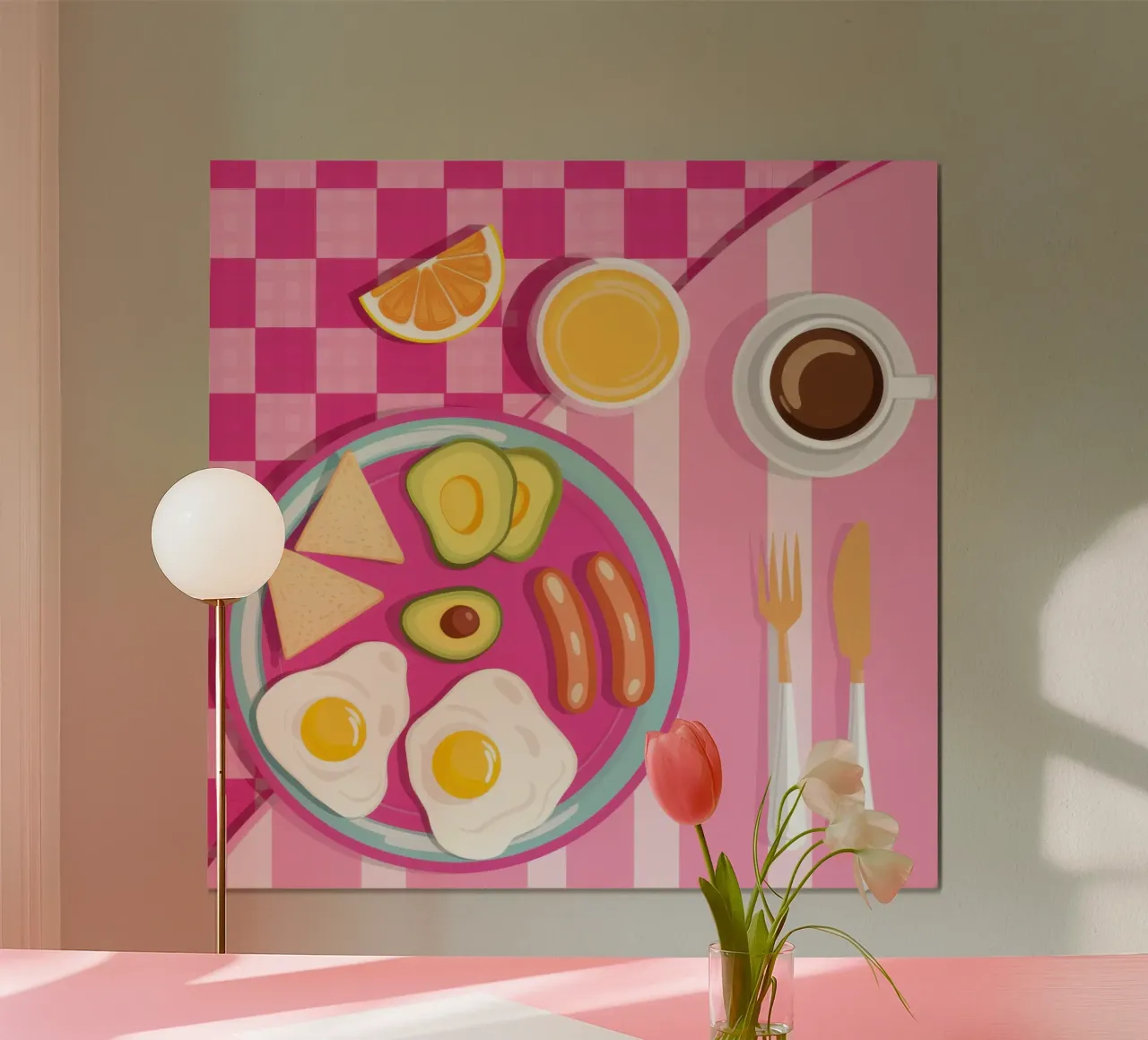 Checkered Breakfast Spread poster by Gaia Viesta