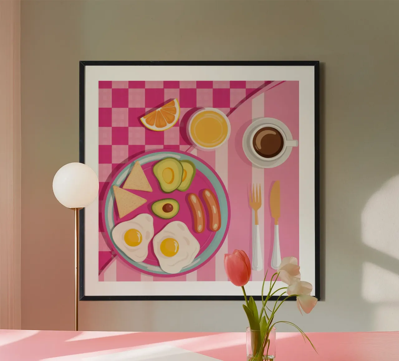 Checkered Breakfast Spread poster by Gaia Viesta