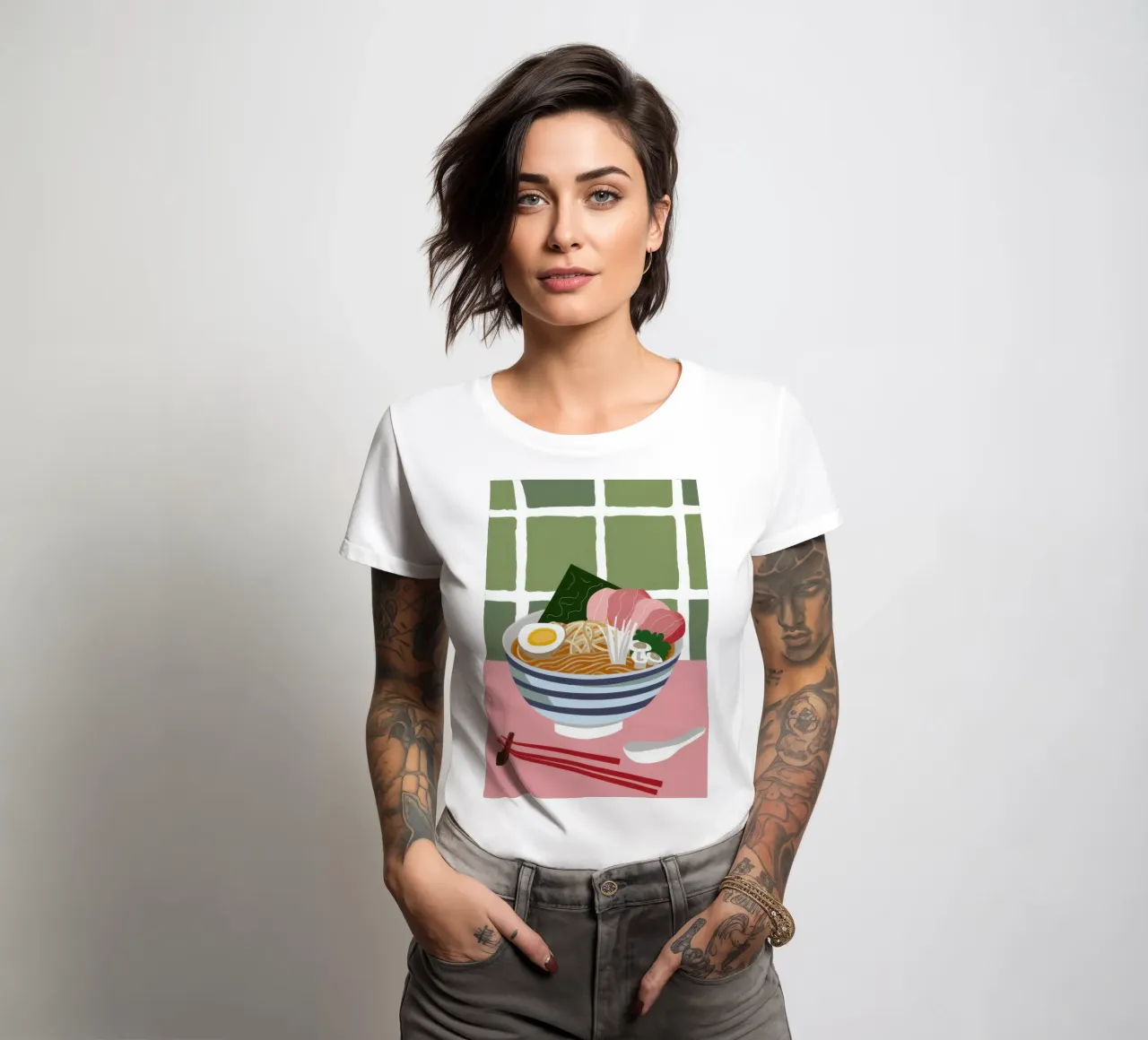 Momento Ramen nutriente t-shirt da donna da Trace Brush