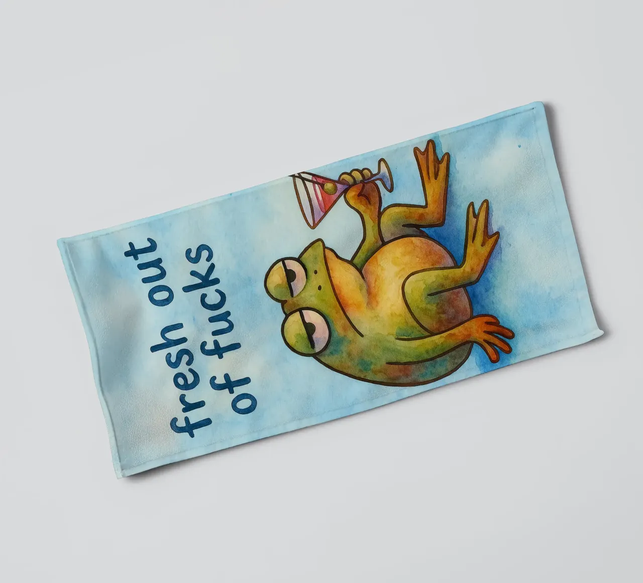 fresh out of frog art drawing towel by pasadenan