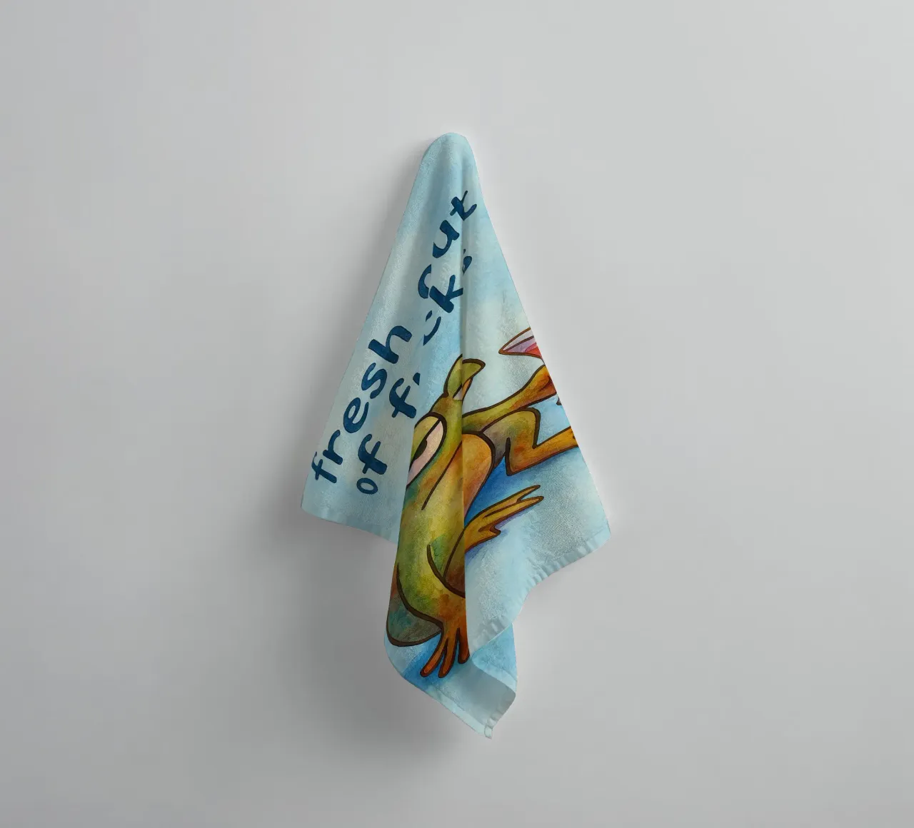 fresh out of frog art drawing towel by pasadenan
