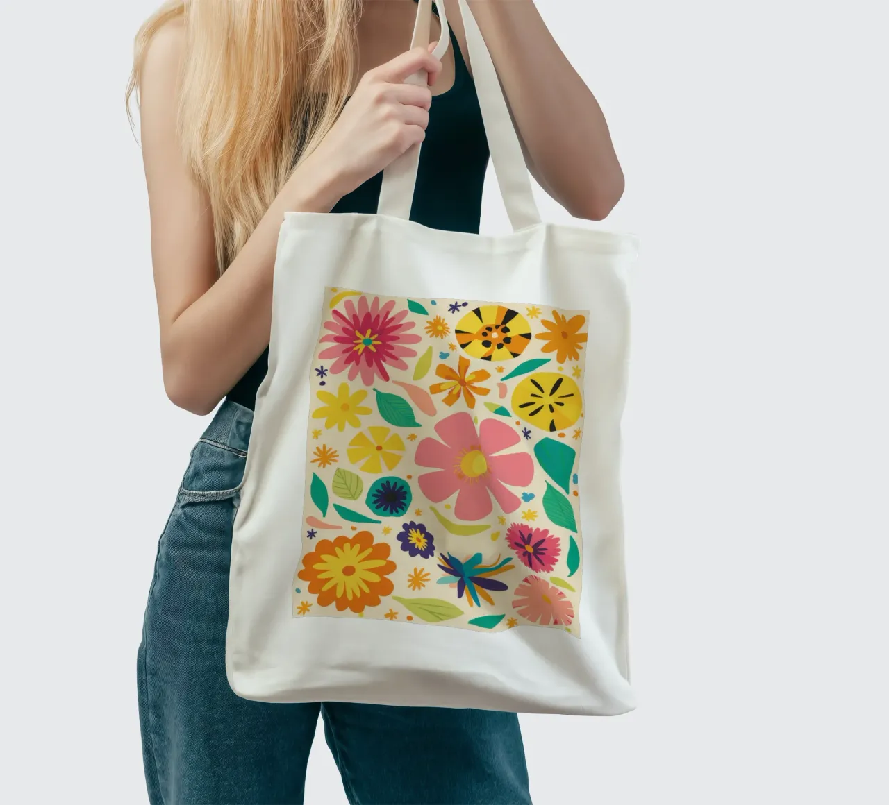 Sinfonia di colori efflorescenti borsa in juta da Selene Shade