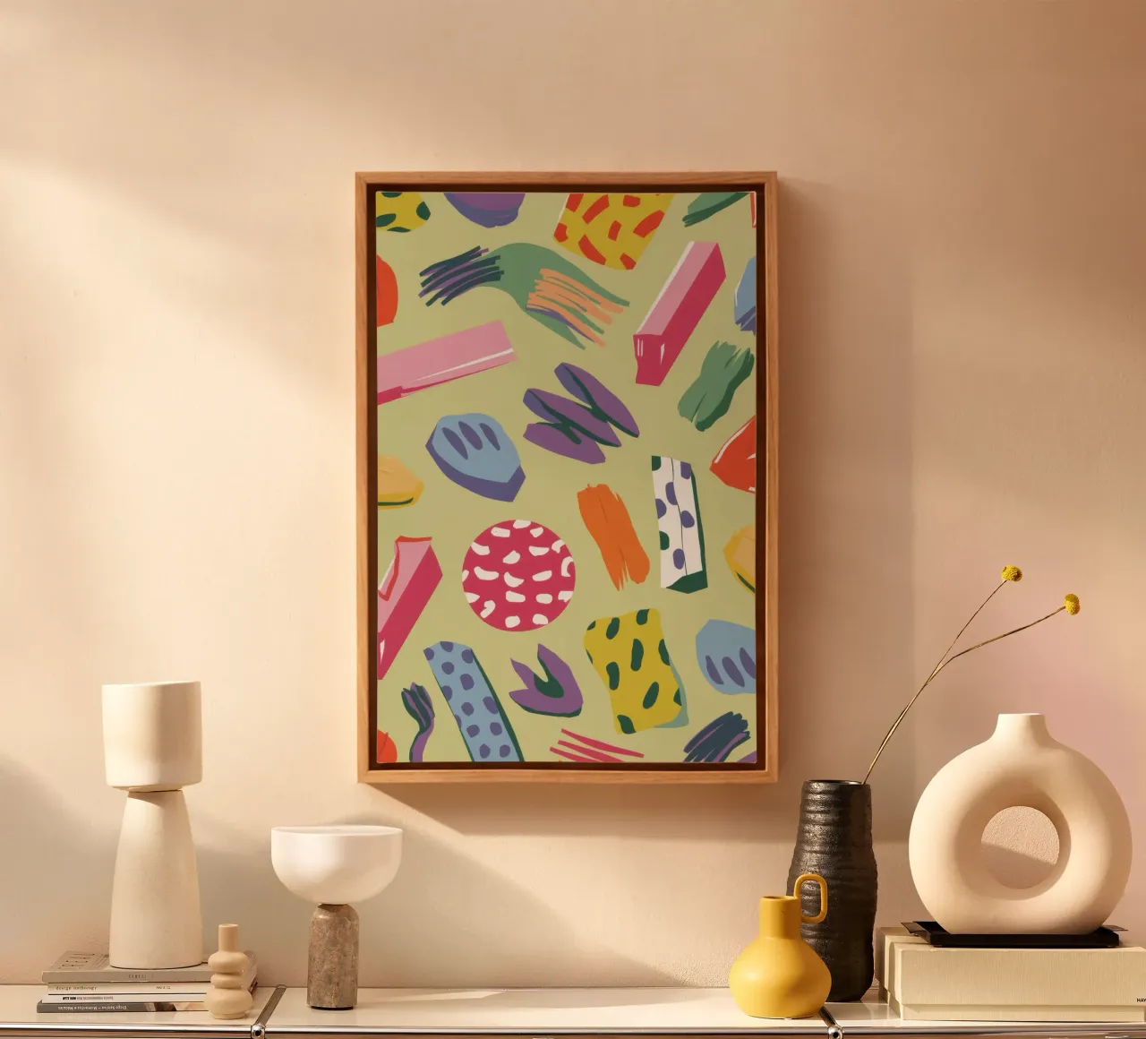 Caos creativo a colpi di pennello tela con Cornice a cassetta da Thistle Bloom