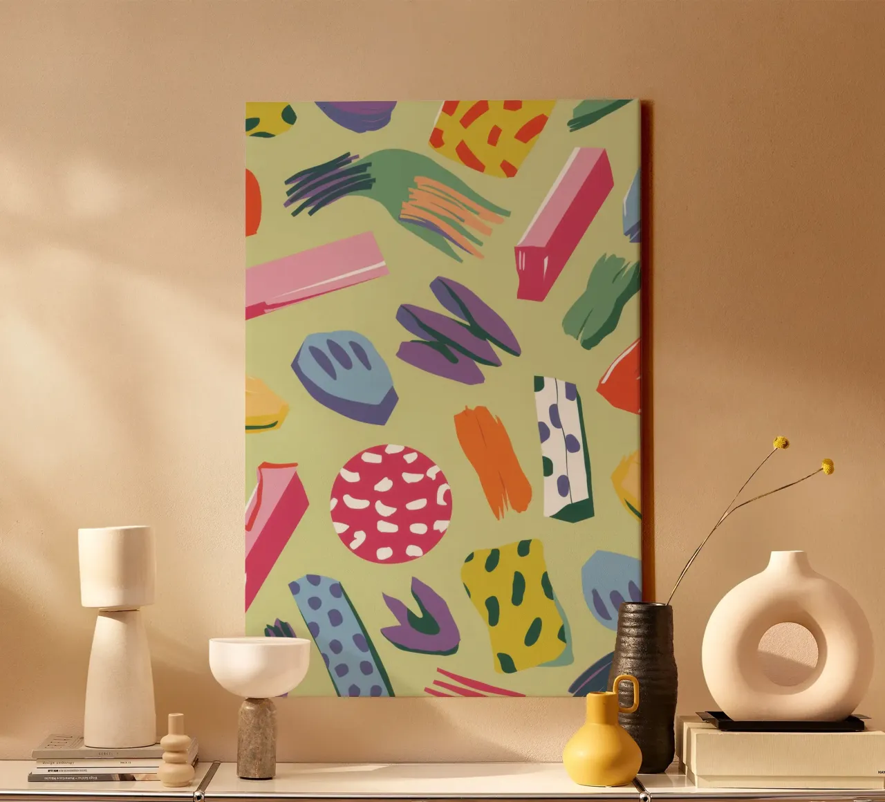 Caos creativo a colpi di pennello tela con Cornice a cassetta da Thistle Bloom