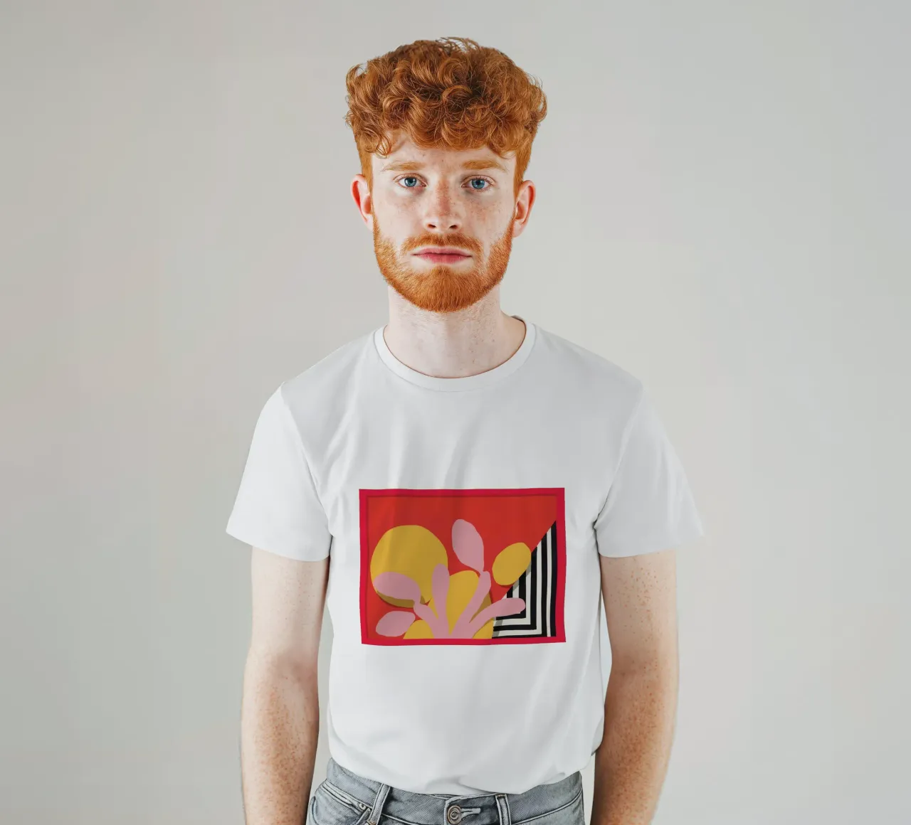 Red Frame Abstraction t-shirt by Luna Aura