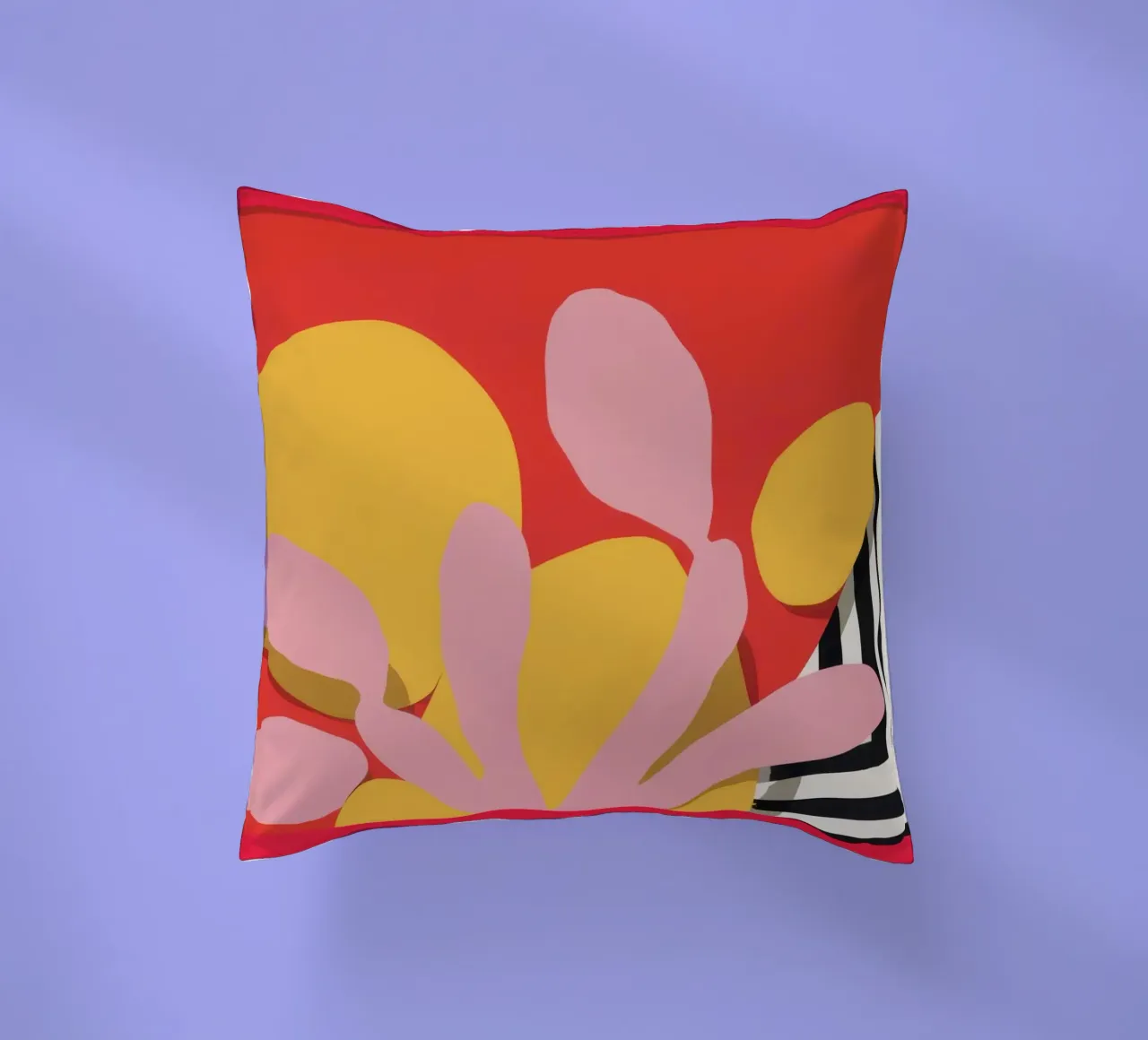 Red Frame Abstraction decorative cushion by Luna Aura