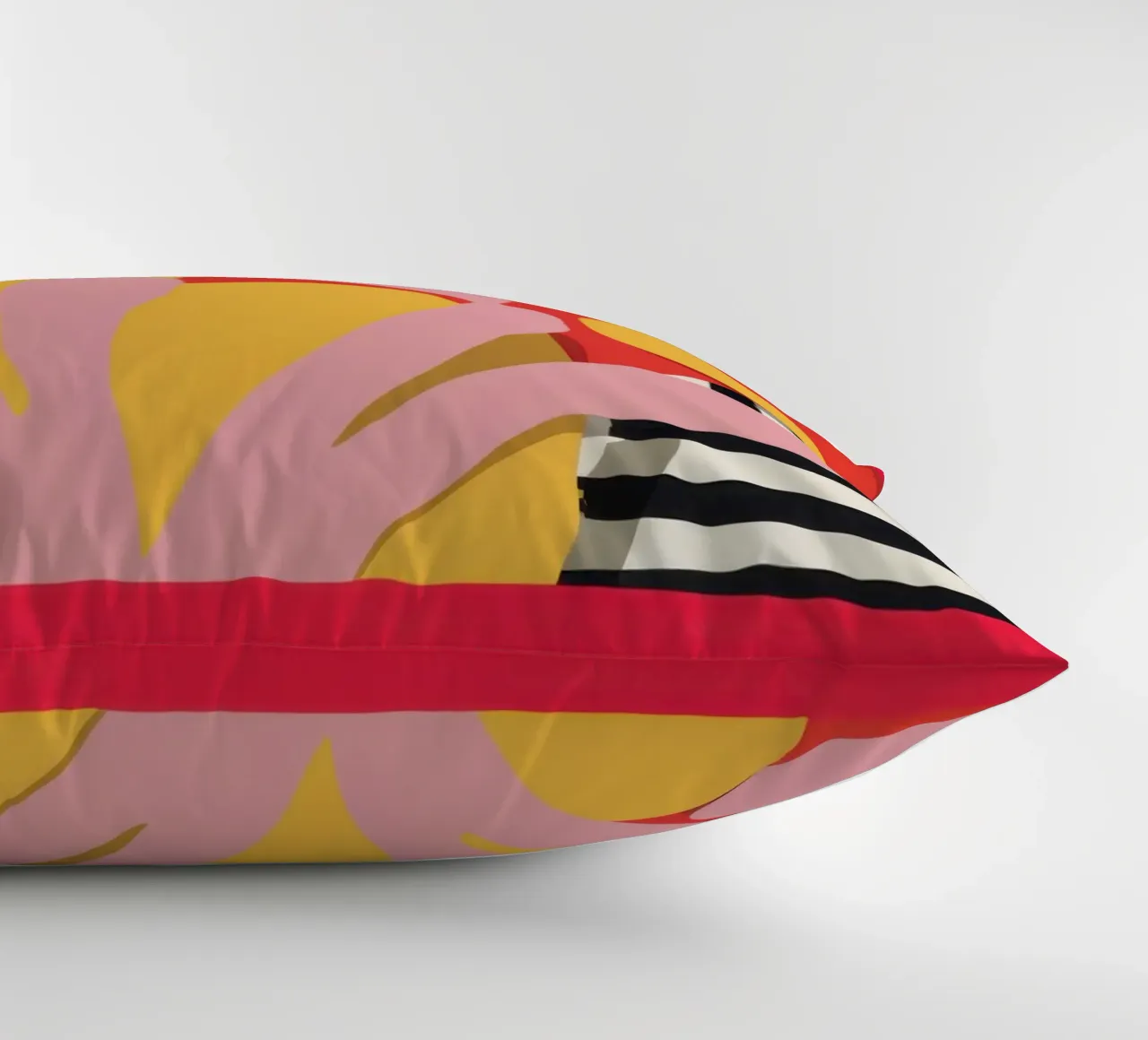 Red Frame Abstraction decorative cushion by Luna Aura