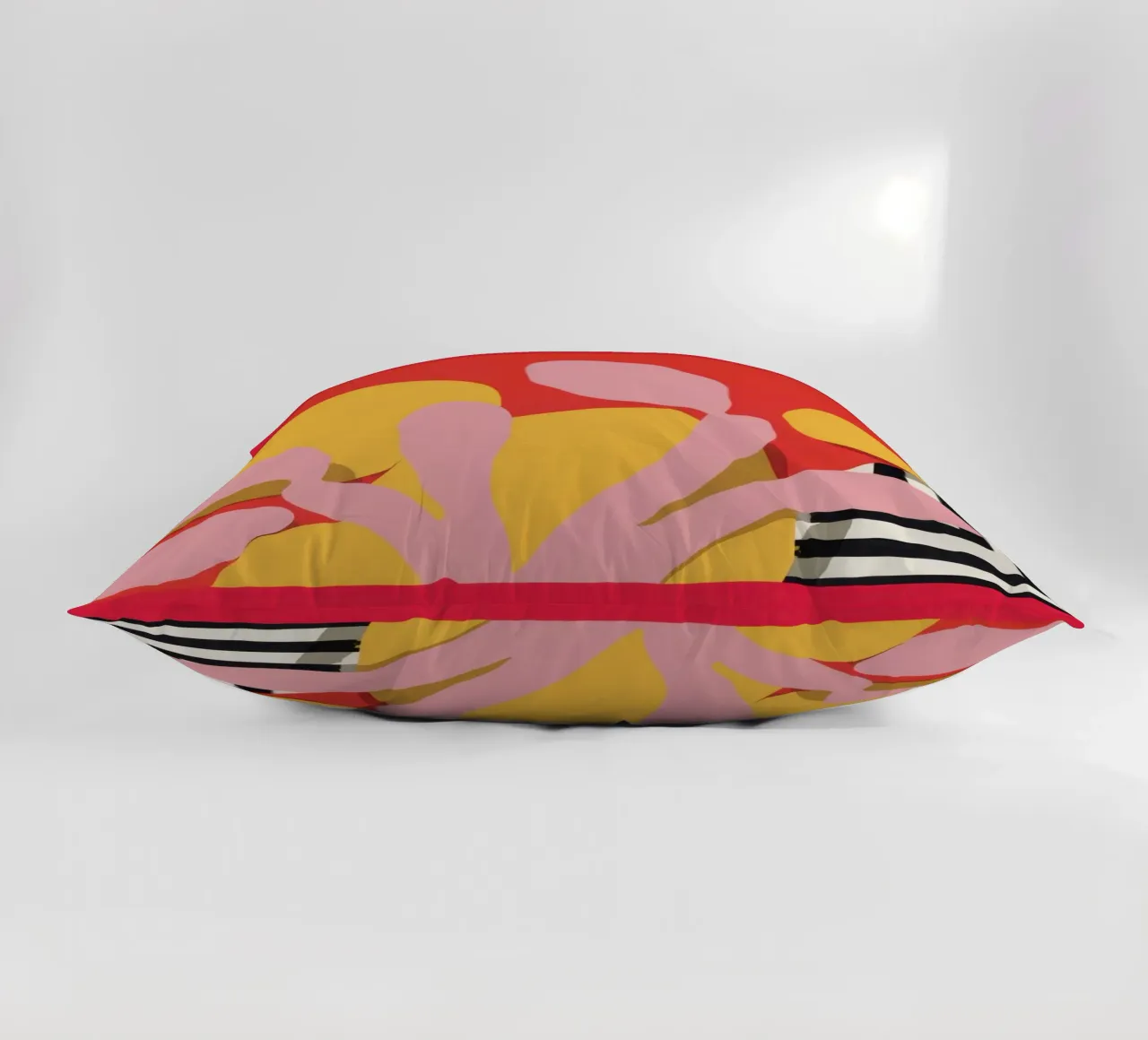 Red Frame Abstraction decorative cushion by Luna Aura