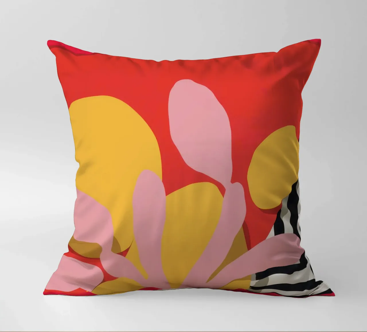Red Frame Abstraction decorative cushion by Luna Aura