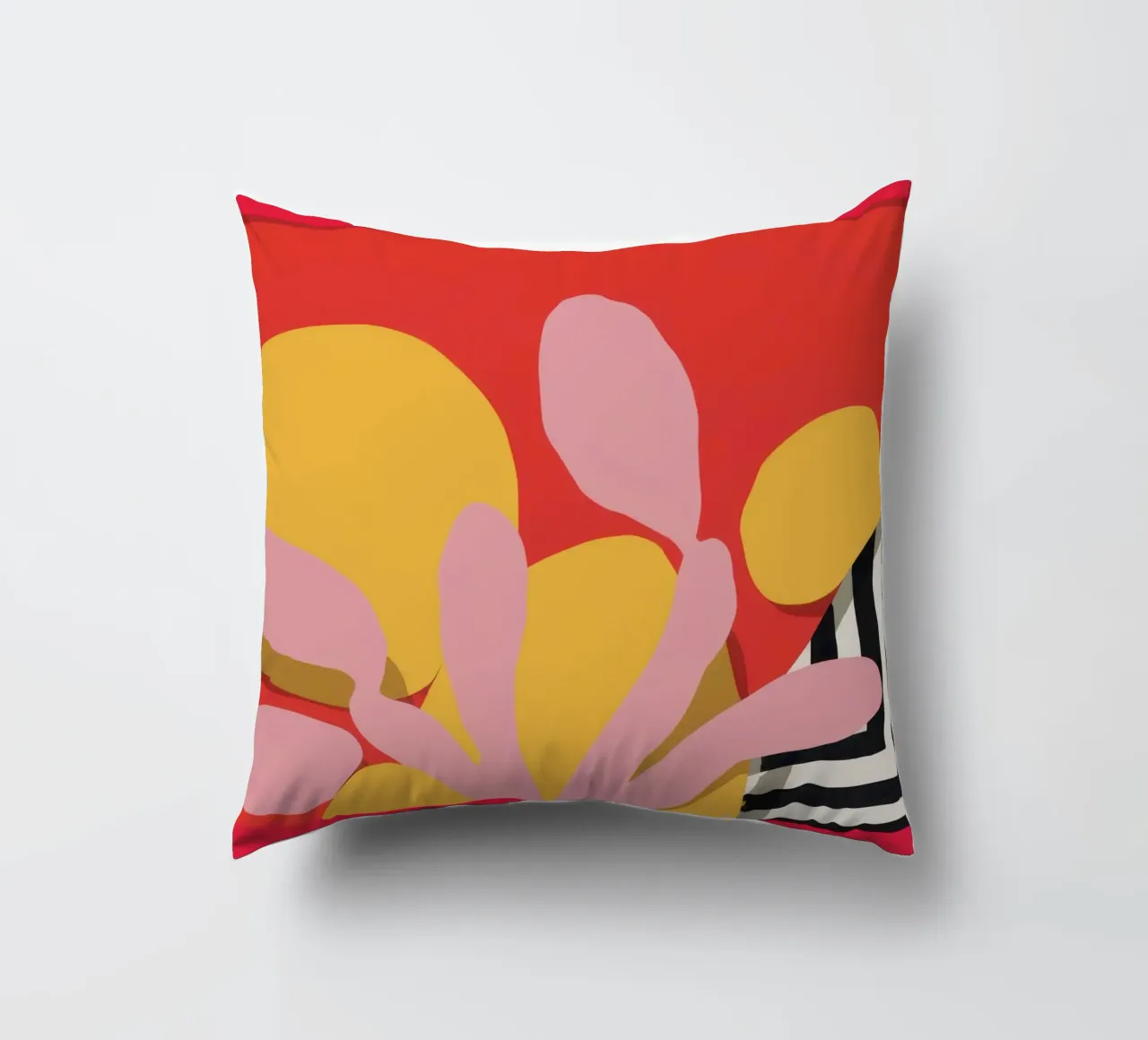 Red Frame Abstraction decorative cushion by Luna Aura