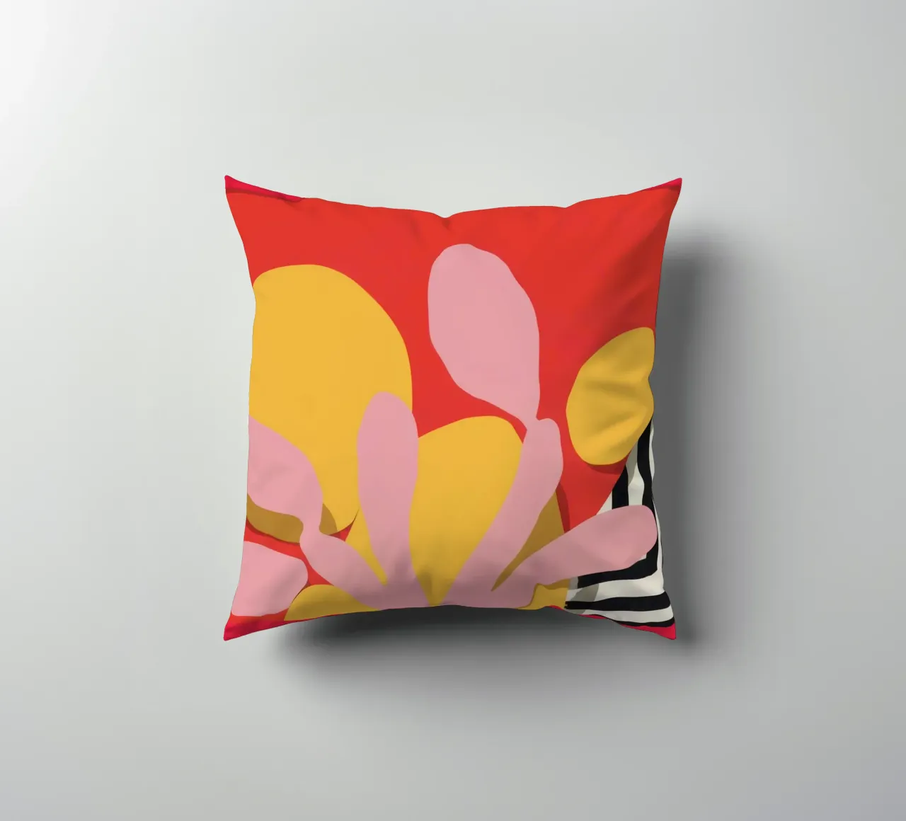 Red Frame Abstraction decorative cushion by Luna Aura