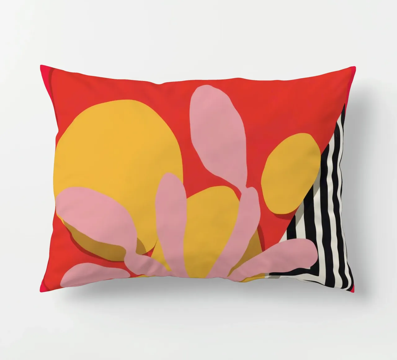Red Frame Abstraction decorative cushion by Luna Aura