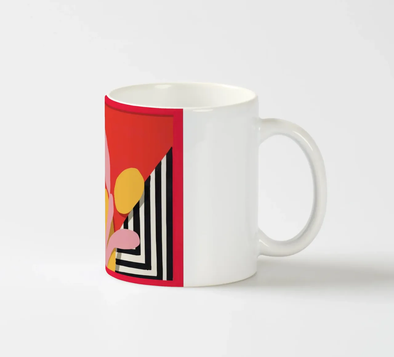 Rood frame abstractie keramische mok van Luna Aura