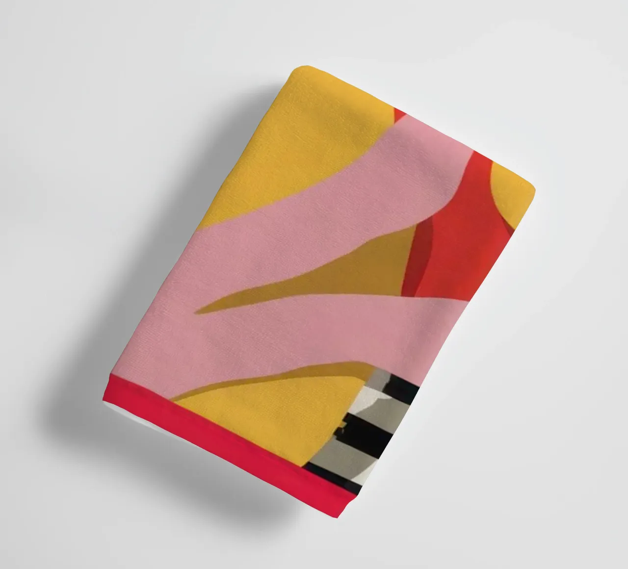 Red Frame Abstraction towel by Luna Aura