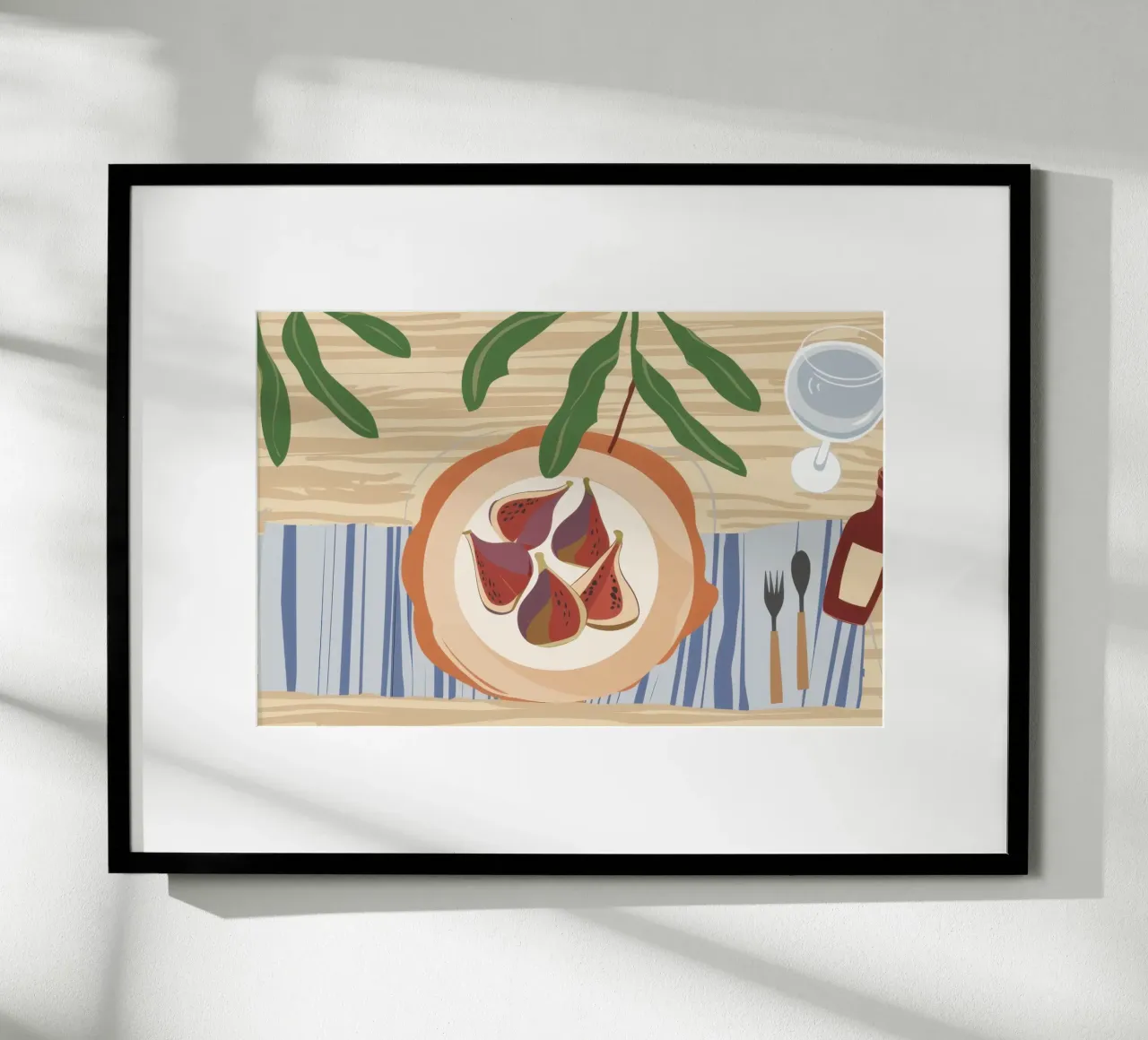 Fichi su piatto poster con telaio in legno da Mark Solaria