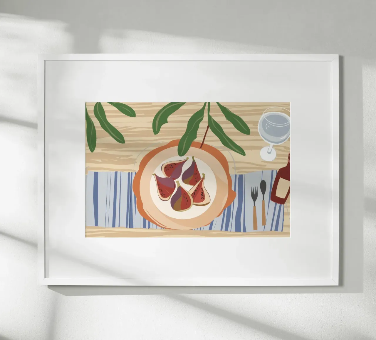 Fichi su piatto poster con telaio in legno da Mark Solaria