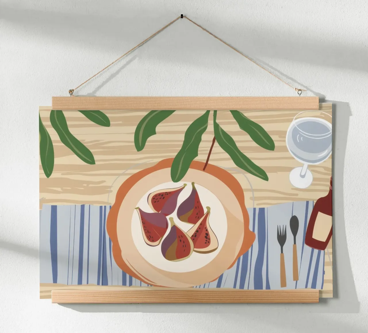 Fichi su piatto poster con telaio in legno da Mark Solaria