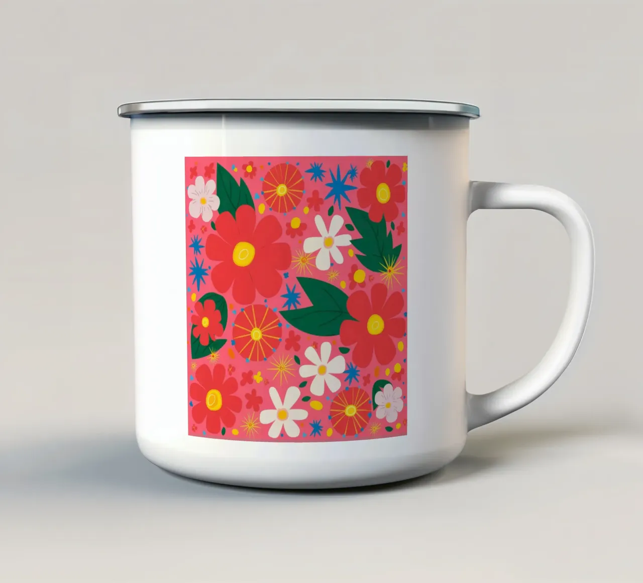 Pop Art Petal Power tazza in smalto da Trace Brush