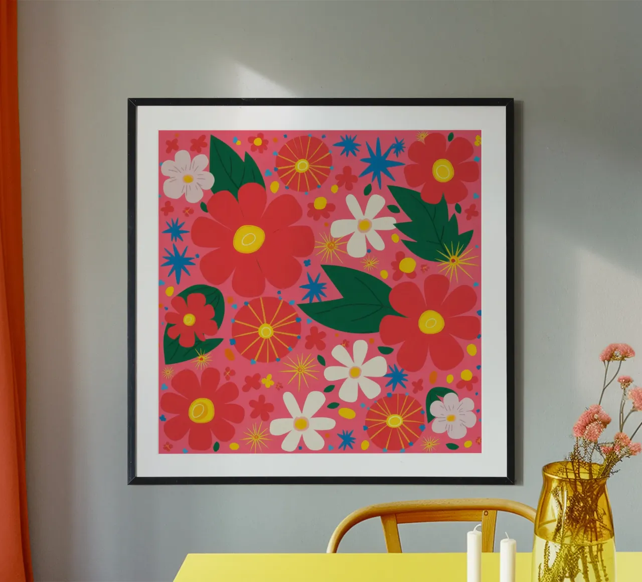 Pop Art Petal Power poster con telaio in alluminio da Trace Brush