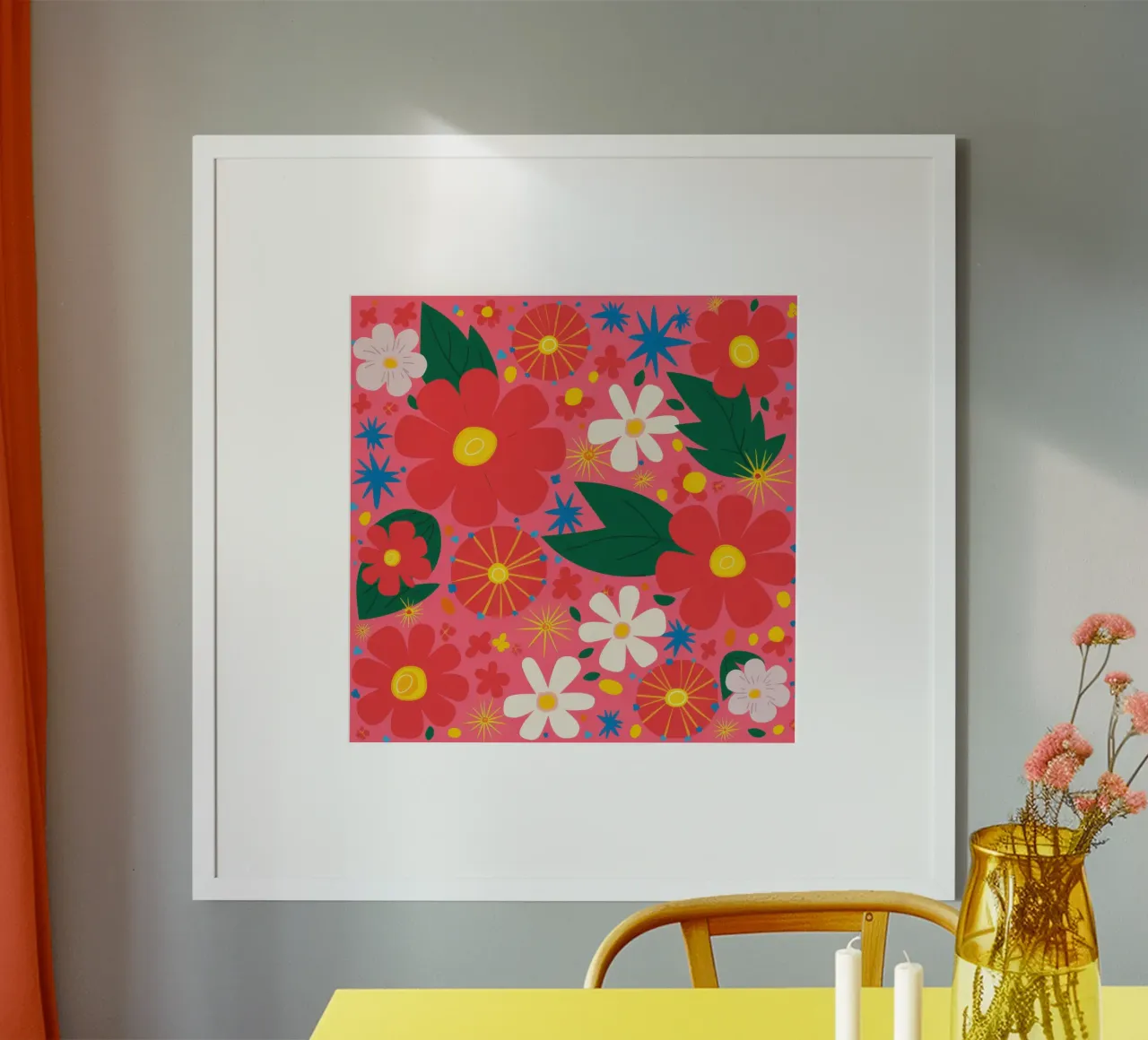 Pop Art Petal Power poster con telaio in alluminio da Trace Brush