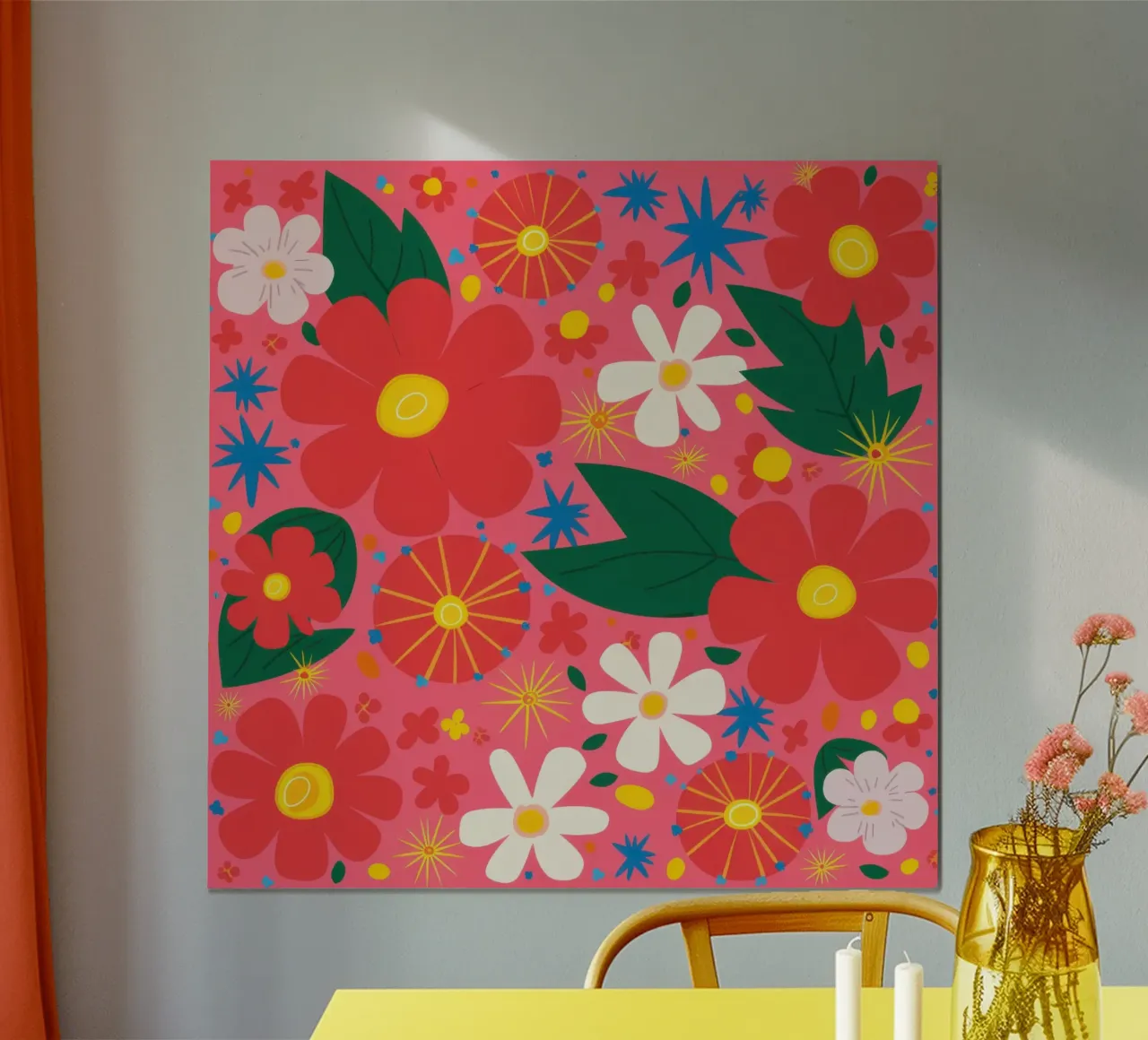 Pop Art Petal Power poster con telaio in alluminio da Trace Brush