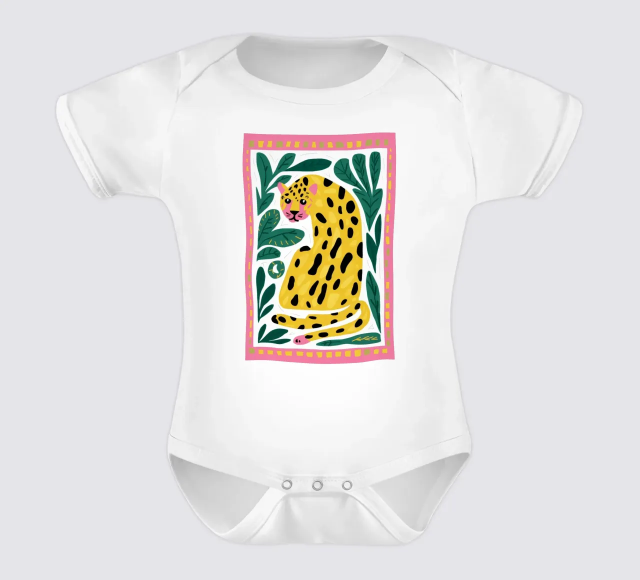 Fleckenleopard-Dschungel Kurzarm Babybody von Mark Solaria
