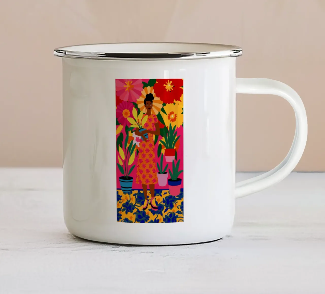 La passione dei ballerini di salsa tazza in smalto da Trace Brush