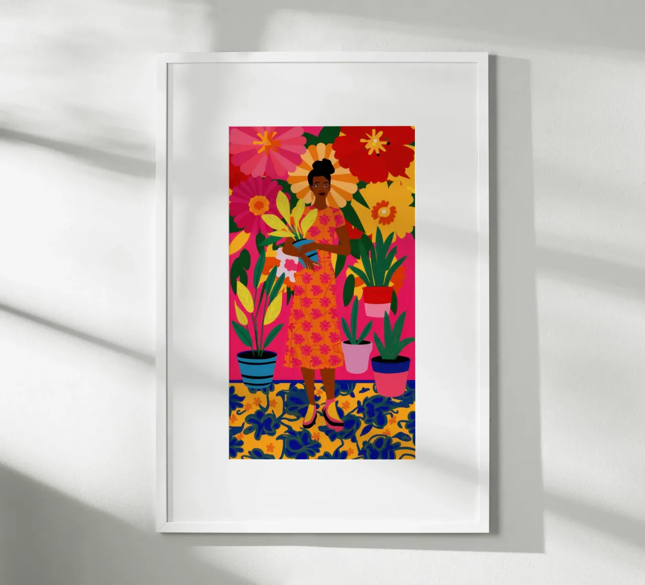 La passione dei ballerini di salsa poster con telaio in alluminio da Trace Brush