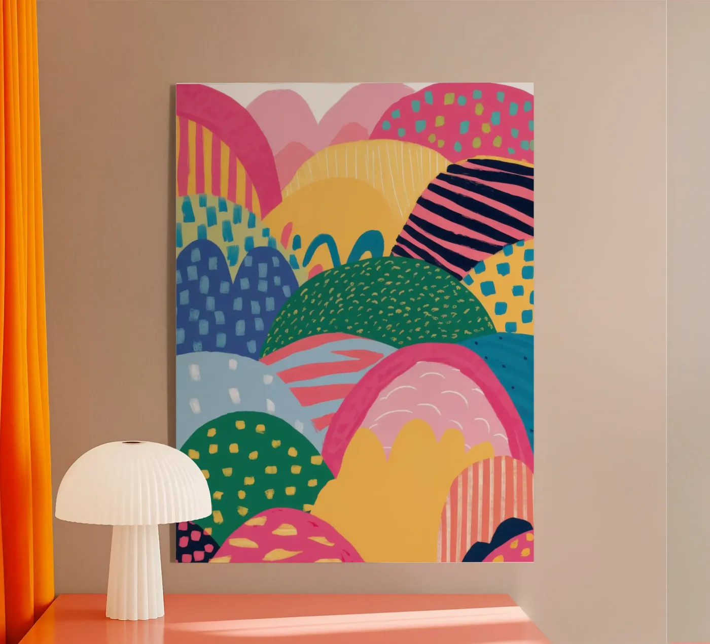 Kaleidoskopische Rolling Hills Acryl-Glas von Selene Shade