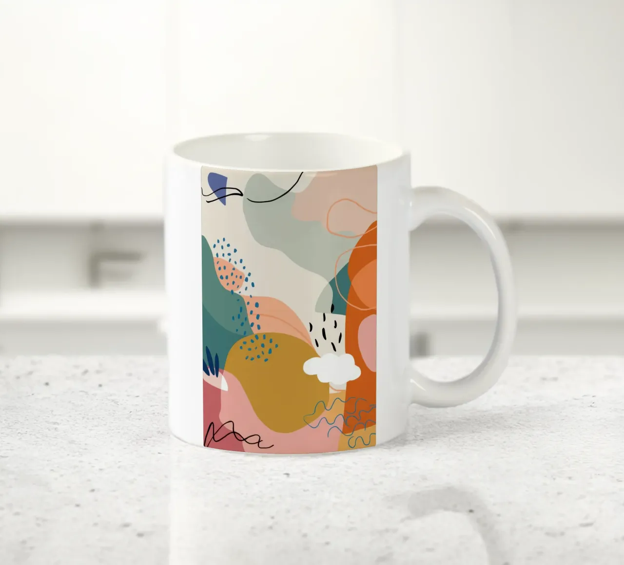Abstract weerlandschap keramische mok van Thistle Bloom